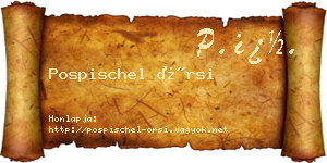 Pospischel Örsi névjegykártya